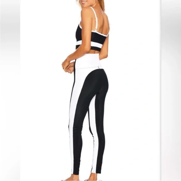Beachriot M set bra leggings Colorblock black 0864 white ribbed beach riot sport - Picture 2 of 14